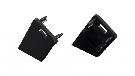 LUMINES ALU End cap Sono black lacquered right with a hole