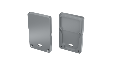 LUMINES ALU End cap  DILEDA+Tall silver lacquered with a hole