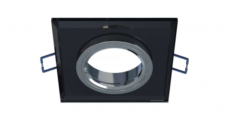 Ceiling lighting point fitting RIA glass square black