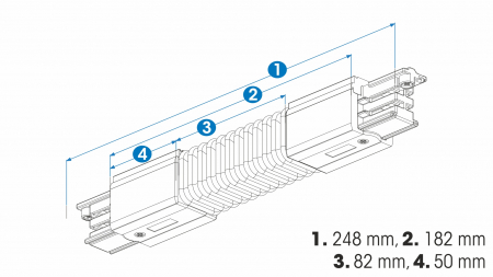 Flexible connector for 3-phase track XTS23-3, white