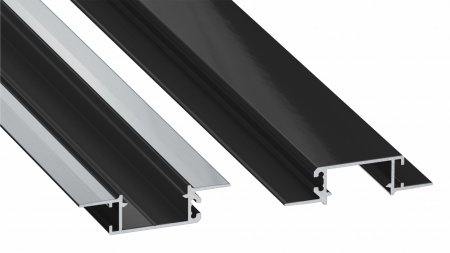 Lumines profile type ZATI lacquered black, without perforation 1 m