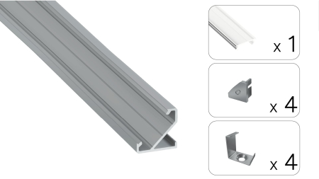 TEKKNI BARDE Set, silver, transparent cover, 3 m