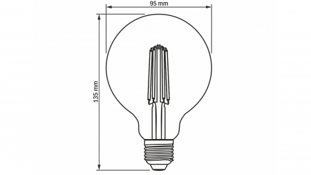 LED source E27 7W G95 Filament DIM NW