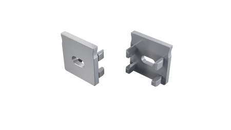 LUMINES ALU End cap LUMINES FLEXA silver with hole