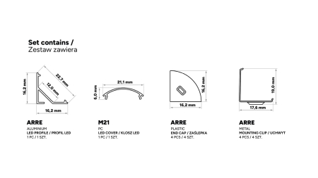 TEKKNI ARRE Set, black, milky cover, 3 m