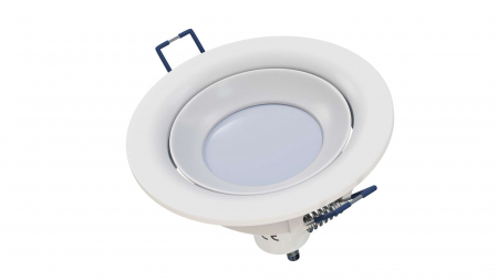 Ceiling lighting point fitting LUCA cast round adjustable matt white