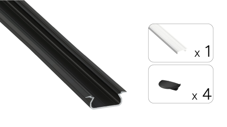 TEKKNI SELDE Set, black, transparent cover, 3 m