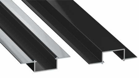 Profile LUMINES type HIRO black lacquered without perforation 1 m
