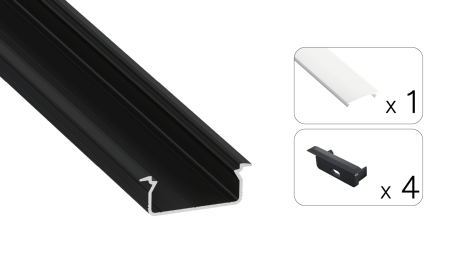 TEKKNI TVED Set, black, milky cover, 2.02 m