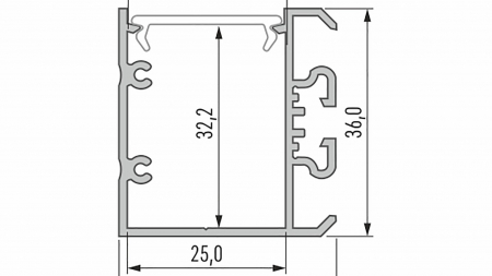 Lumines profile type Unico lacquered white, 2,02 m