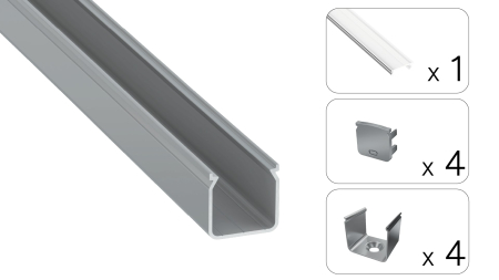 TEKKNI HELSE Set, silver, transparent cover, 3 m