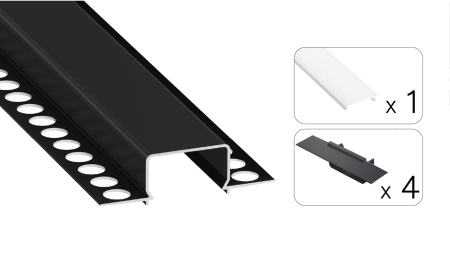 TEKKNI HORST Set, black, frozen, 2.02 m