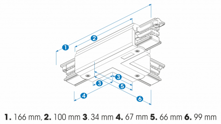 T-type connector for 3-phase track XTS36-1 white