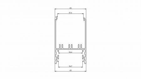 Profile LUMINES type Foldo non-anodized 2,02 m