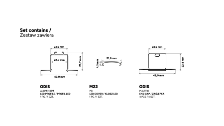 TEKKNI SET ODIS silver, frozen cover 3 m