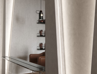 Profile LUMINES type GAUDI white lacquered without perforation 1 m