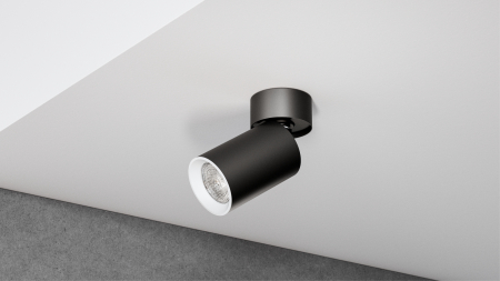 Bendable/rotatable ceiling spotlight fixture SPOT LUMI rotating black