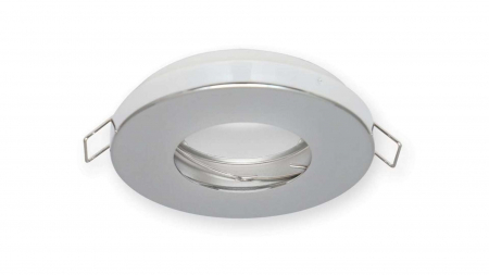 Light fixture with increased water resistance round chrome