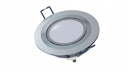 Ceiling lighting point fitting MULO round adjustable silver brushed