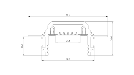 Lumines profile type TECO silver anodes, 2,02 m