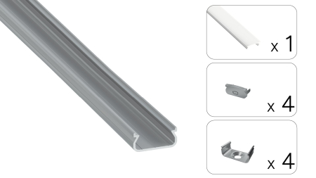 TEKKNI ORRE Set, silver, milky cover, 2.02 m