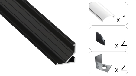 TEKKNI ARRE Set, black, transparent cover, 3 m