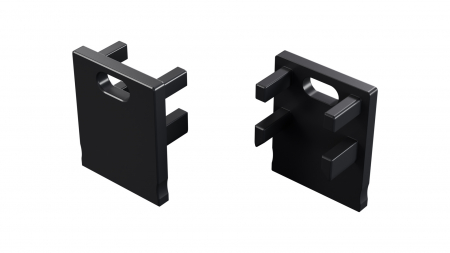 LUMINES ALU End cap Bruno black lacquered with a hole