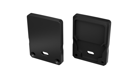 LUMINES ALU End cap  SILEDA+Tall black lacquered with a hole