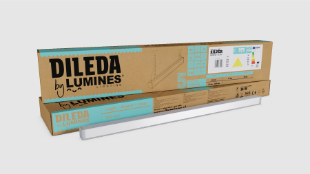 LUMINES DILEDA Linear LED Luminaire - silver anodized - 4000K - 120cm