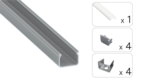 TEKKNI HOM Set, silver, frozen cover, 2.02 m