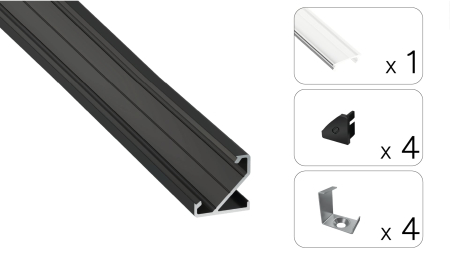 TEKKNI BARDE Set, black, transparent cover, 3 m