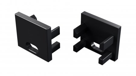 LUMINES ALU End cap CANTO/VIGO black lacquered with a hole