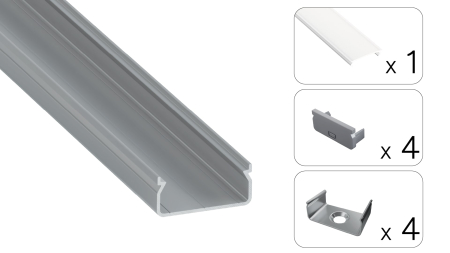 TEKKNI EGEN Set, silver, frozen cover, 2.02 m