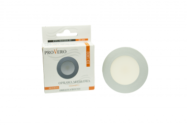 Recessed round furniture luminaire, 2 W, grey – neutral-white