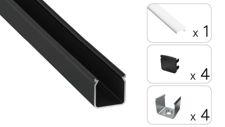 TEKKNI HELSE Set, black, milky cover, 2.02 m