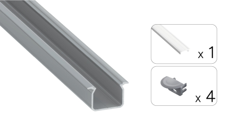 TEKKNI UHRE Set, silver, transparent cover, 2.02 m