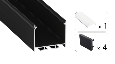 TEKKNI NORS Set, black, milky cover, 2.02 m