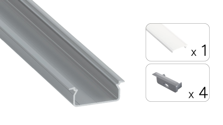 TEKKNI TVED Set, silver, frozen cover, 2.02 m