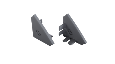 LUMINES End cap AGO 2in1 grey with a hole