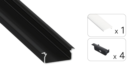 TEKKNI TVED Set, black, frozen, 3 m