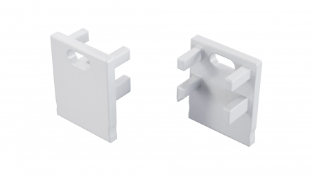 LUMINES ALU End cap Bruno white lacquered with a hole