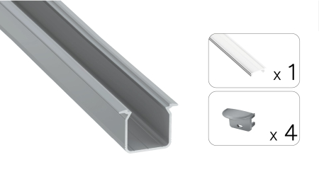 TEKKNI SKAGEN Set, silver, transparent cover, 3 m