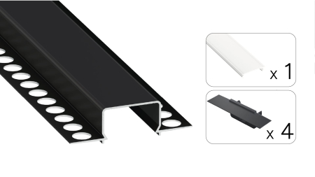 TEKKNI HORST Set, black, frozen, 3 m