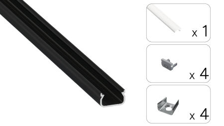 TEKKNI IKKE Set, black, frozen, 2.02 m