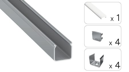 TEKKNI HELSE Set, silver, milky cover, 2.02 m