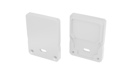 LUMINES ALU End cap  SILEDA+Tall white lacquered with a hole