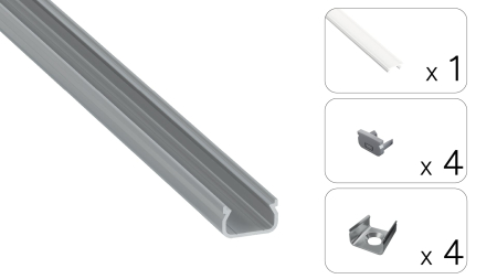 TEKKNI IKKE Set, silver, frozen cover, 2.02 m