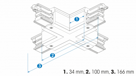 Cross connector + 3-phase track XTS38-3 white