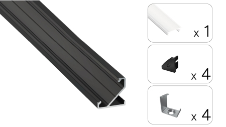 TEKKNI BARDE Set, black, frozen, 3 m