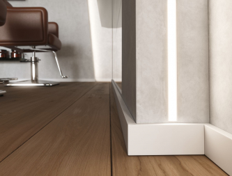 Profile LUMINES type GAUDI white lacquered without perforation 1 m